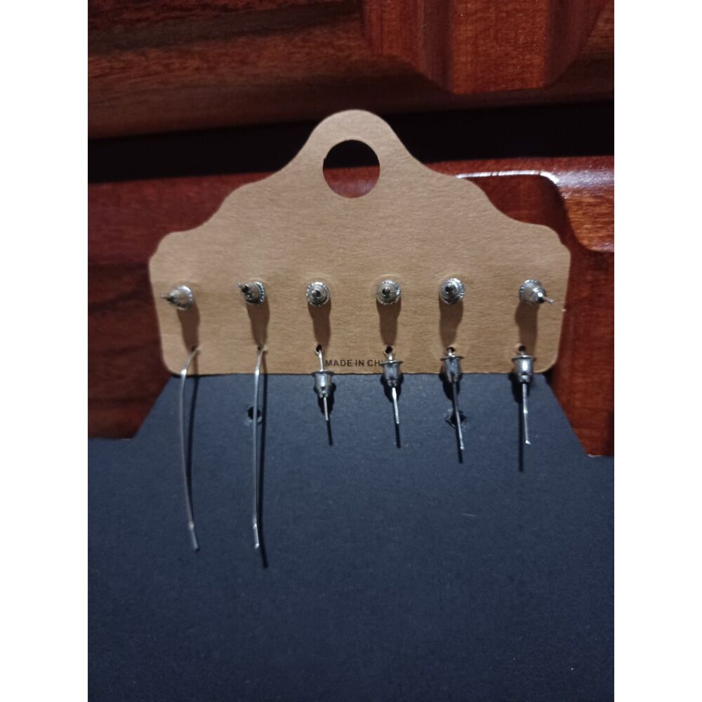 6 Pairs of Boho Silver-Toned Earrings - Picture 4 of 4